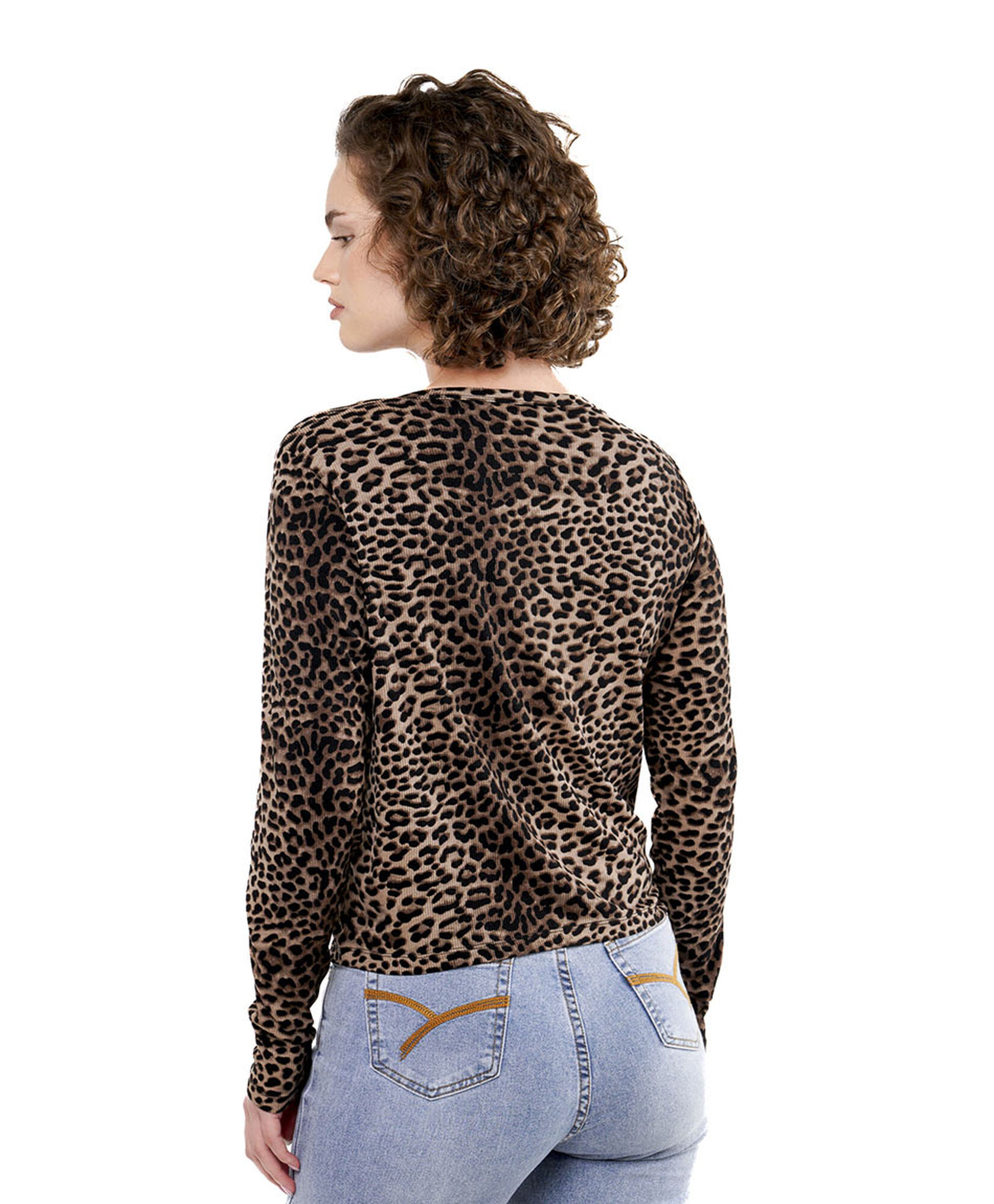 Polera mujer animal print botones 3 Polera mujer animal print botones