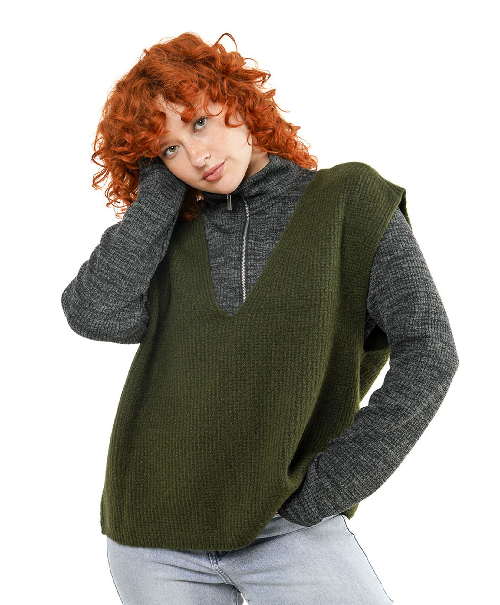 Sweater mujer cuello v sin mangas 1 Sweater mujer cuello v sin mangas