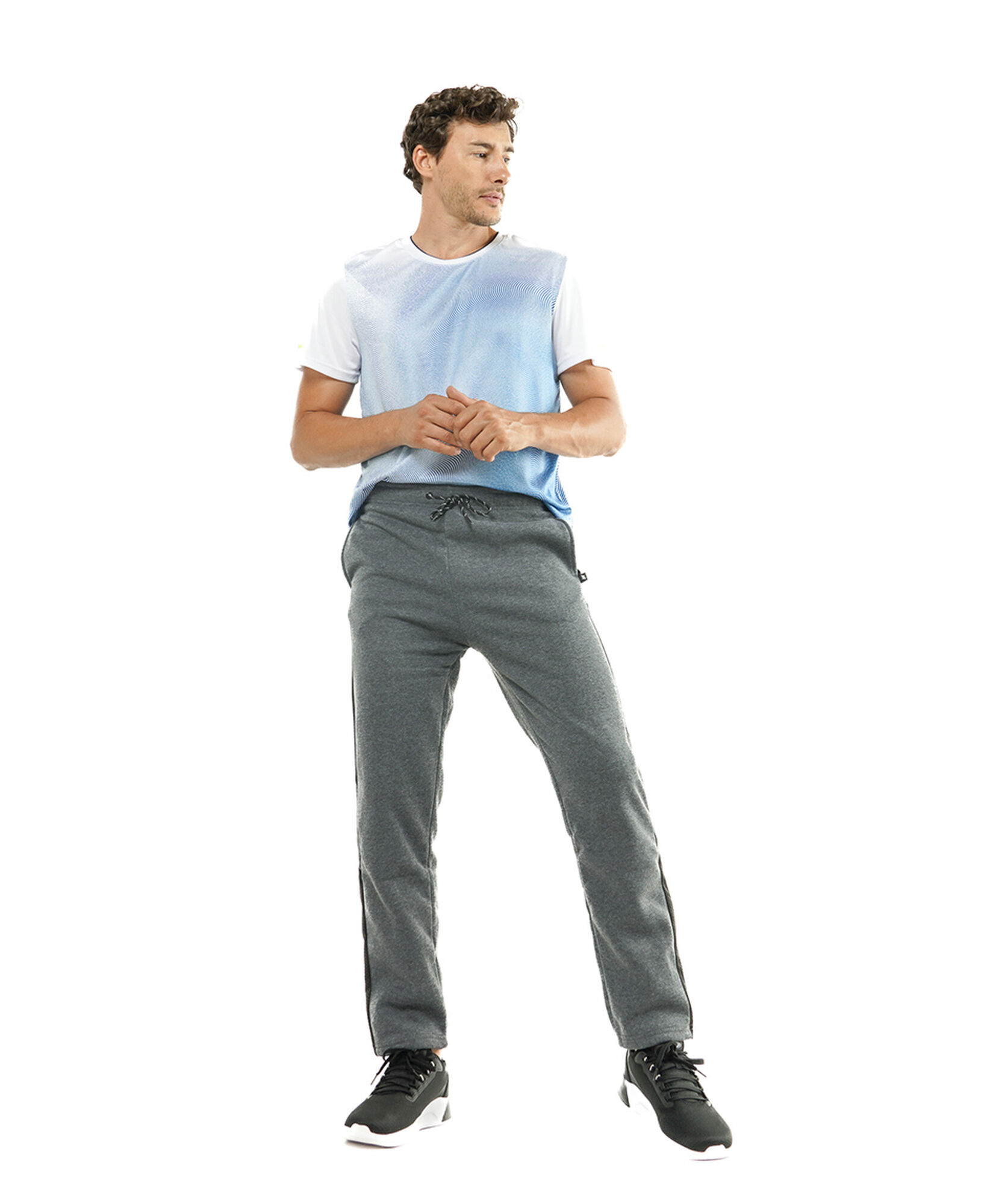 Pantalón deportivo hombre liso recto