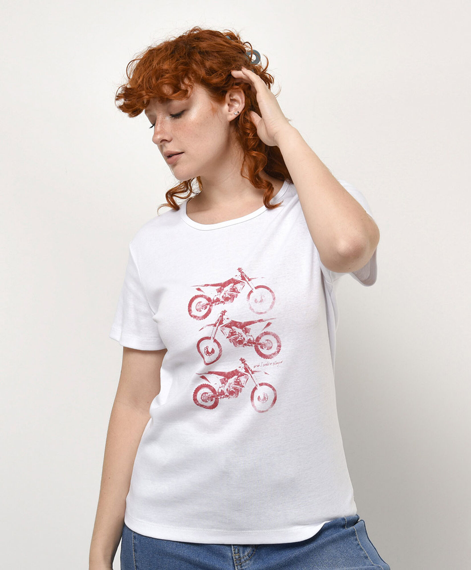 Polera mujer estampado motos 1 Polera mujer estampado motos