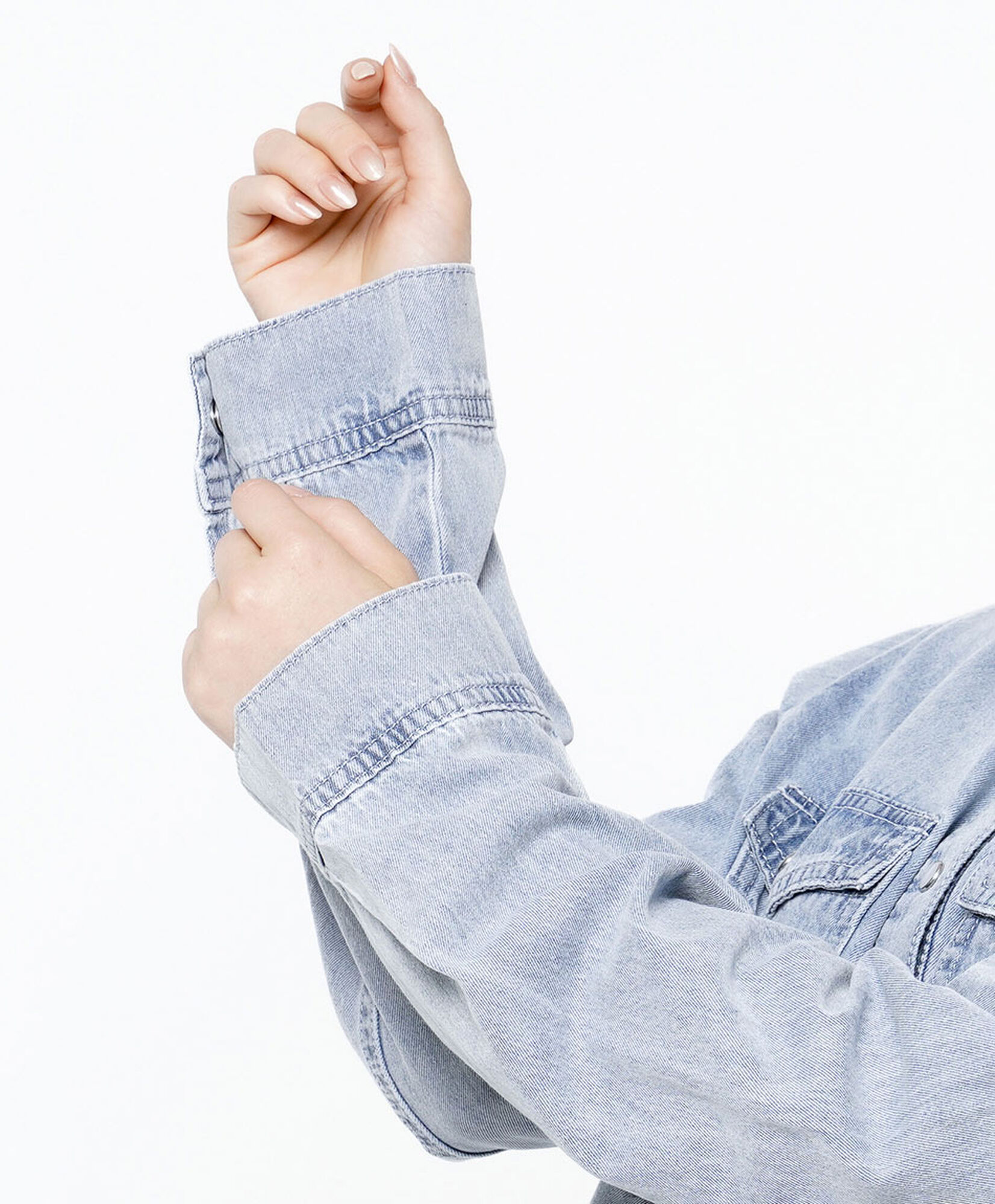 Blusa mujer denim bolsillos botones 3 Blusa mujer denim bolsillos botones