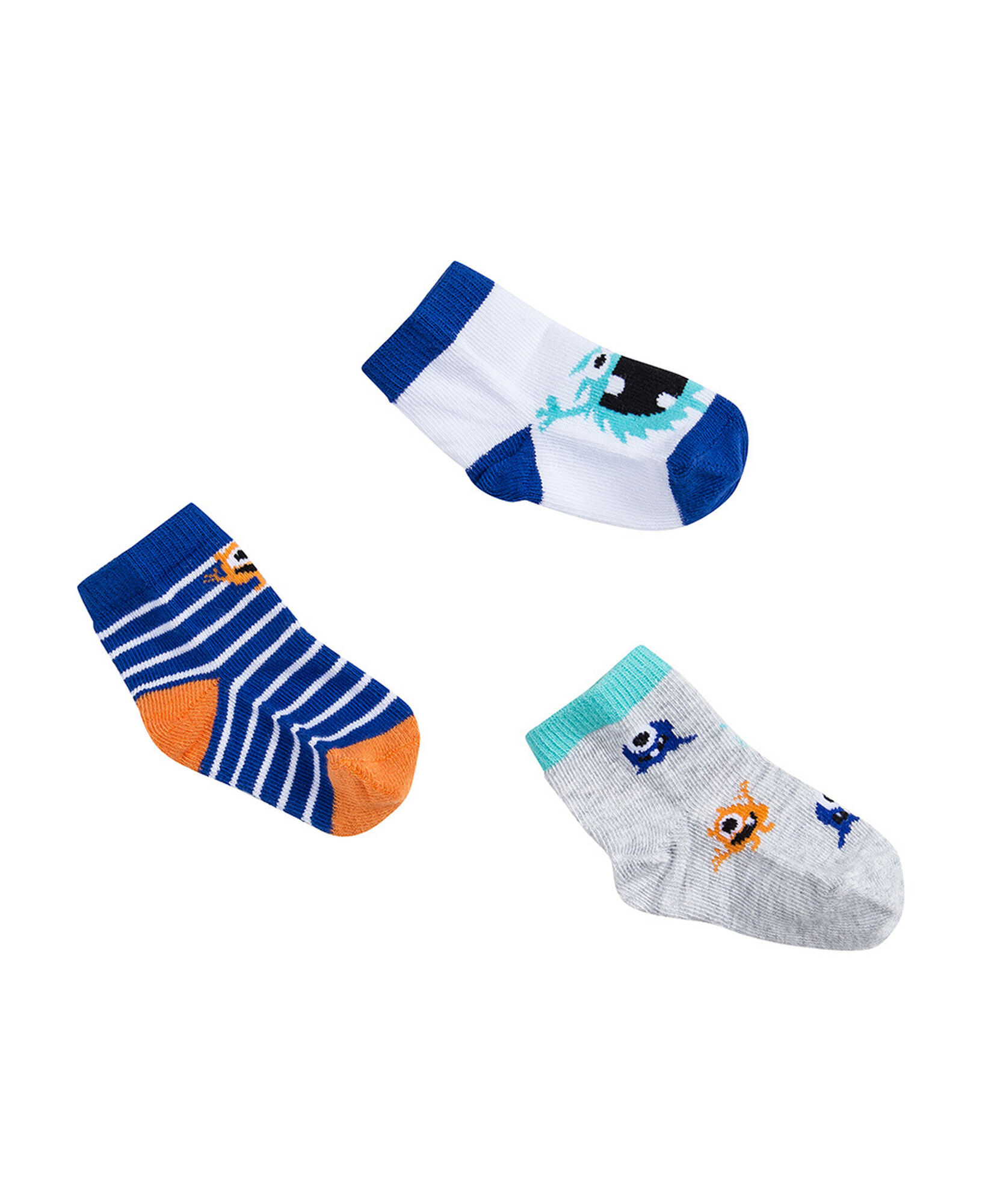 Pack 3 calcetines beb&eacute; monstruos 