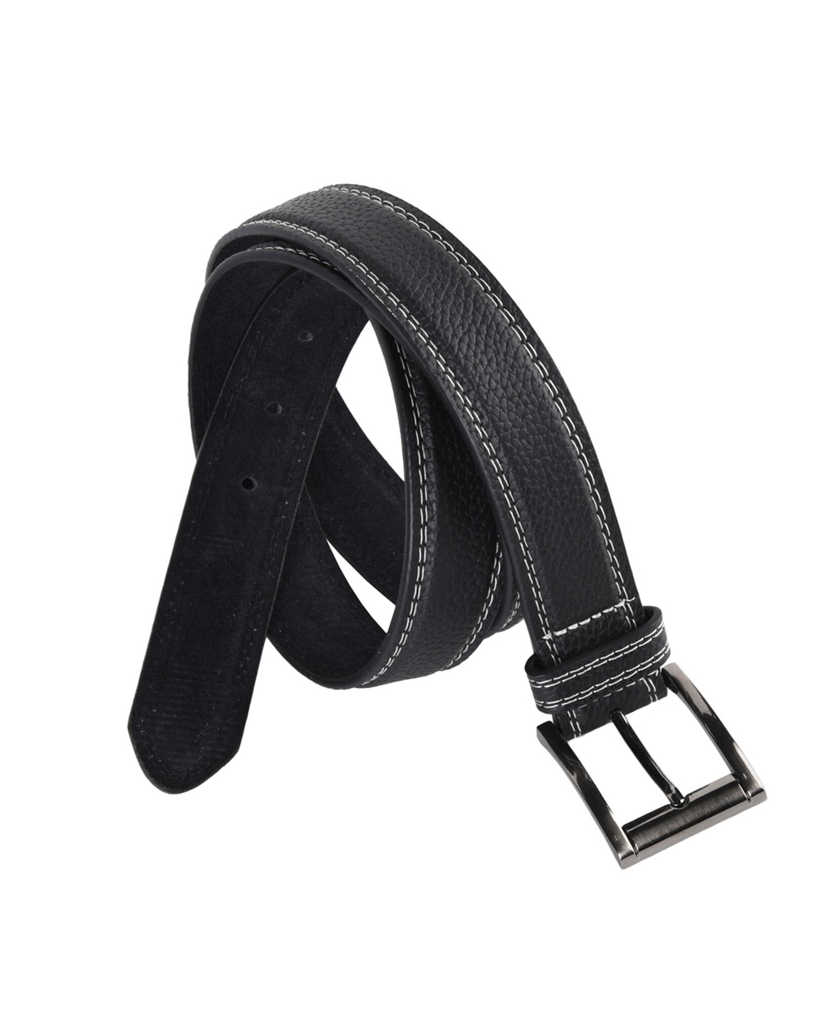 Cintur&oacute;n hombre formal texturizado hebilla cuadrada 