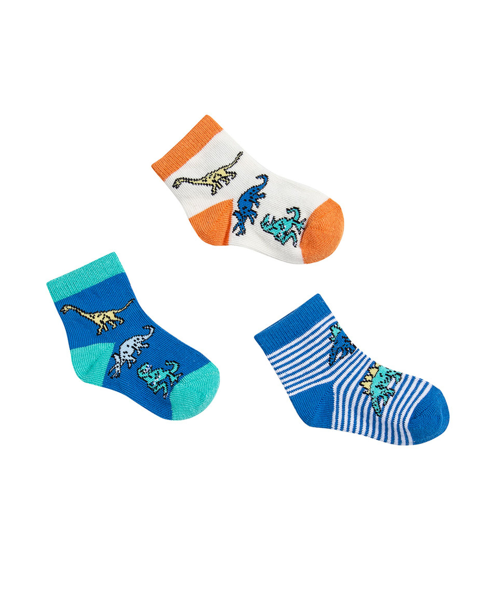 Pack 3 calcetines beb&eacute; dinosaurios 