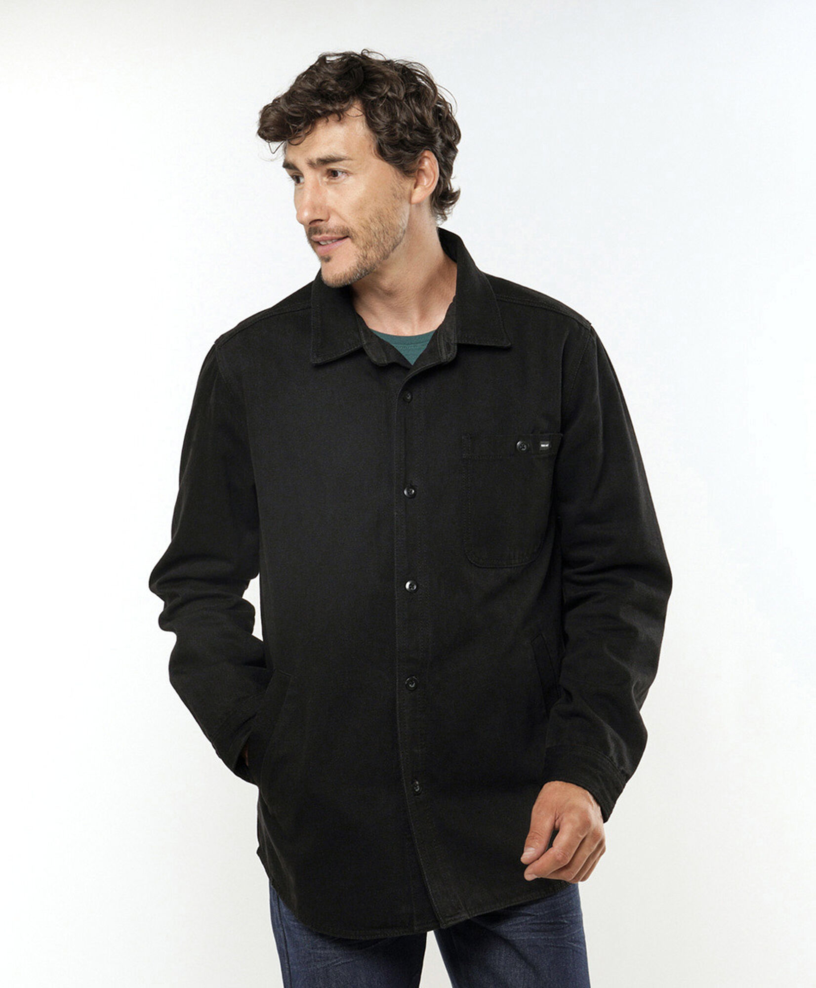 Chaqueta hombre denim negra 