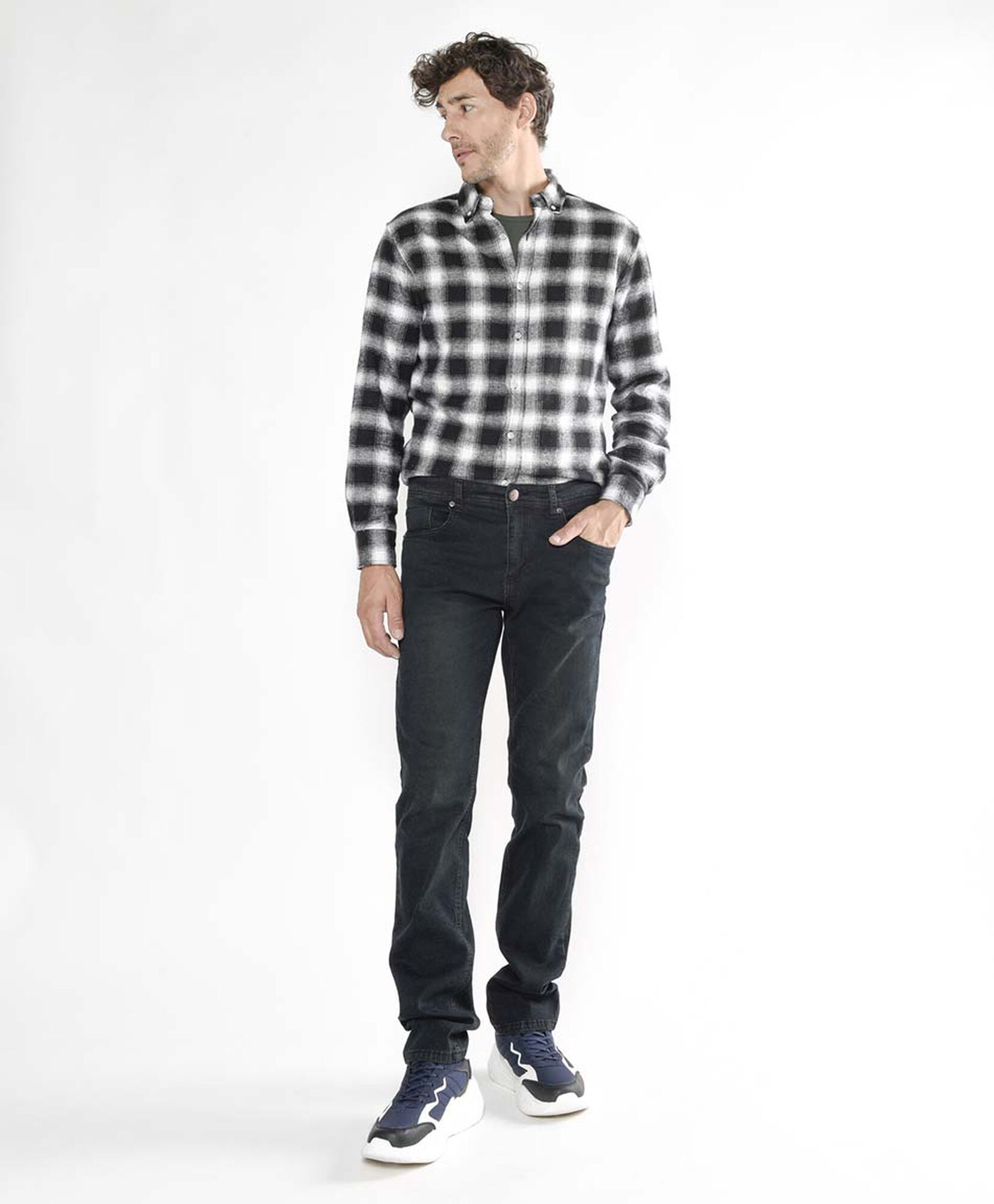 Jeans hombre desgastado slim fit 
