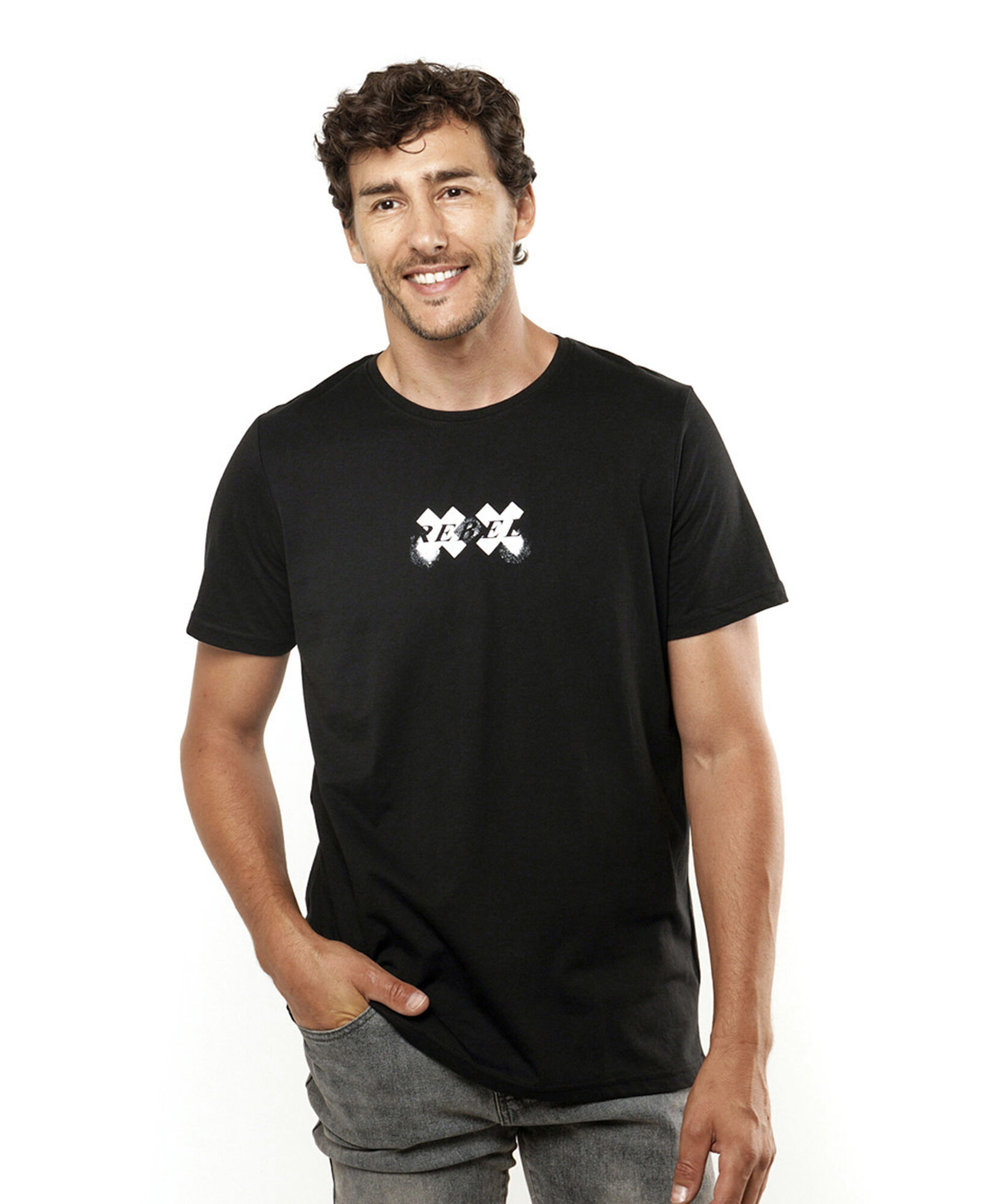 Polera hombre doble equis negra 