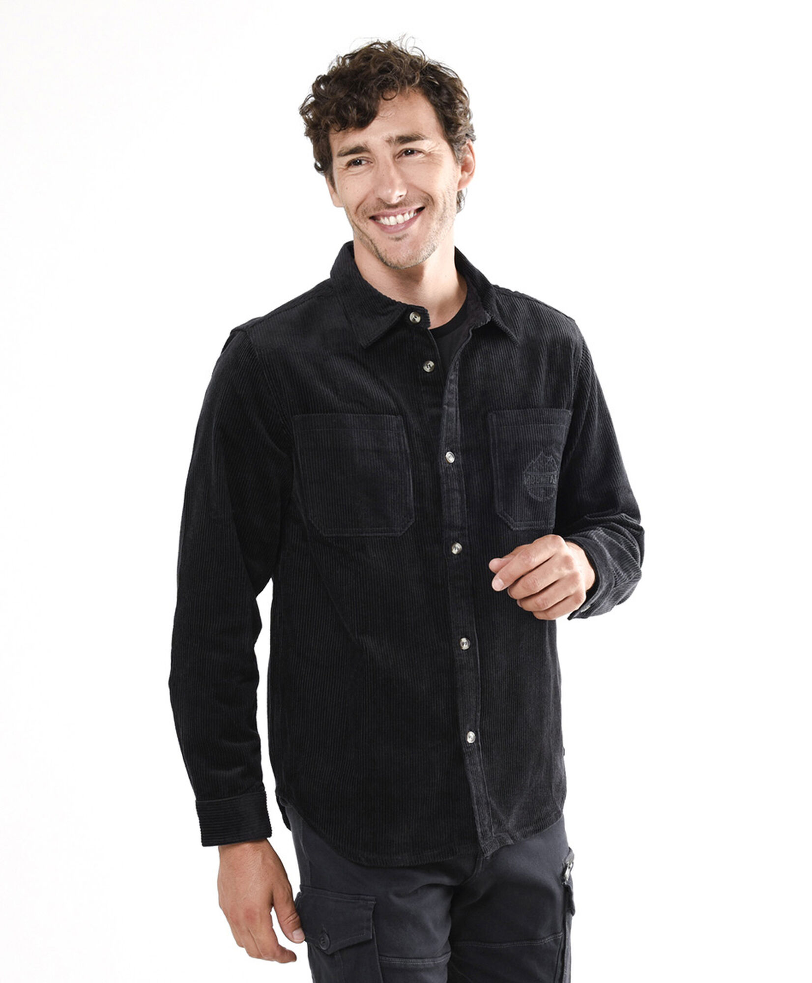 Chaqueta hombre corderoy negra 