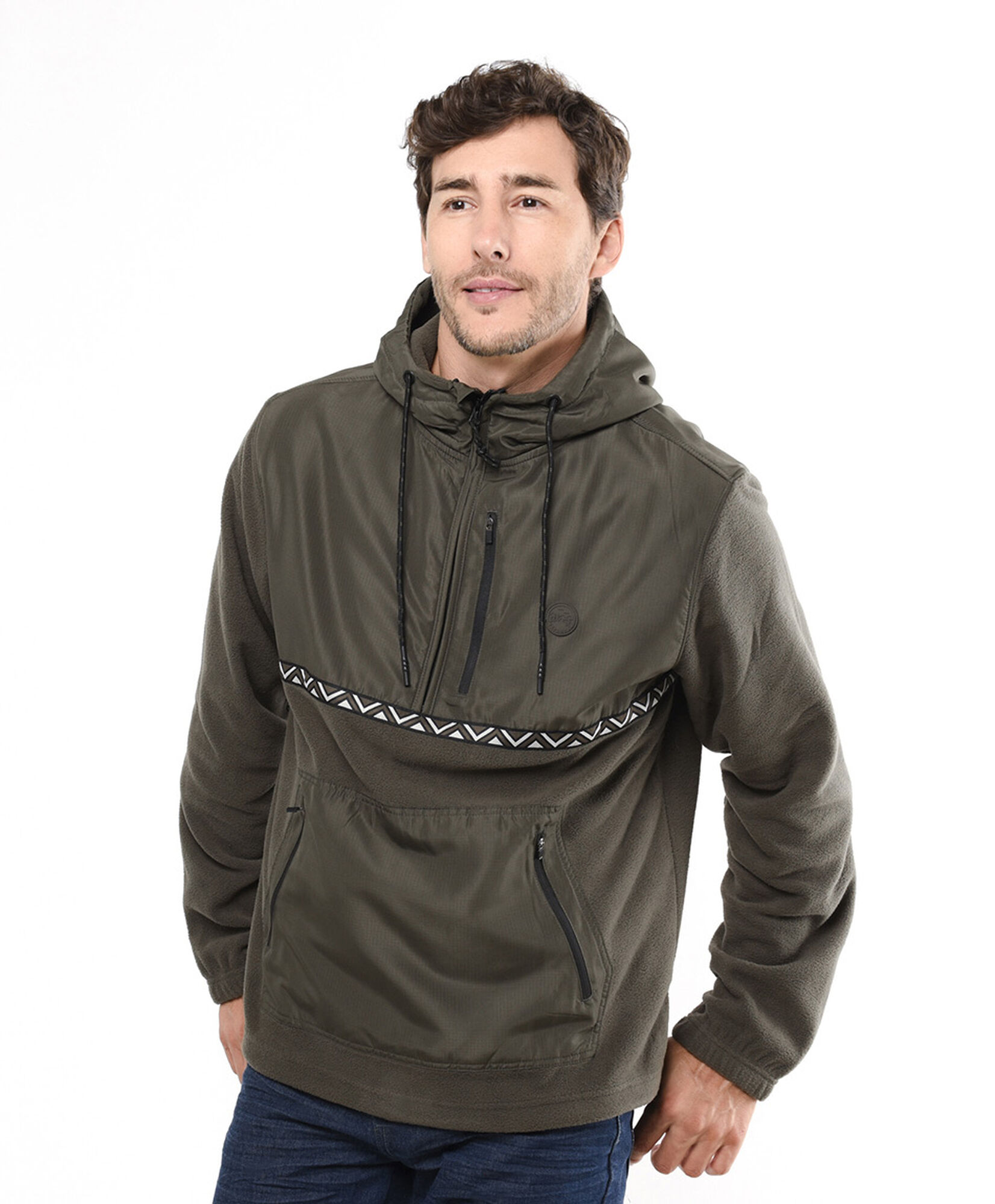 Chaqueta hombre mix medio cierre 