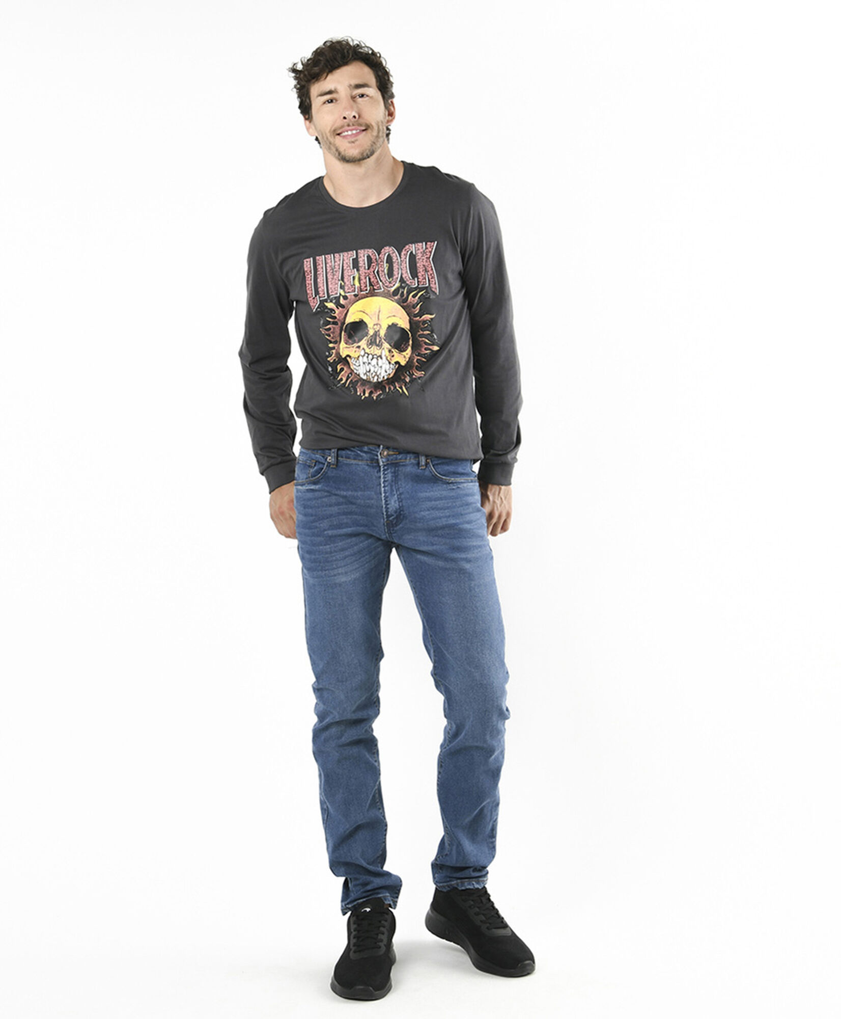 Jeans hombre clÃ¡sico azul slim fit 