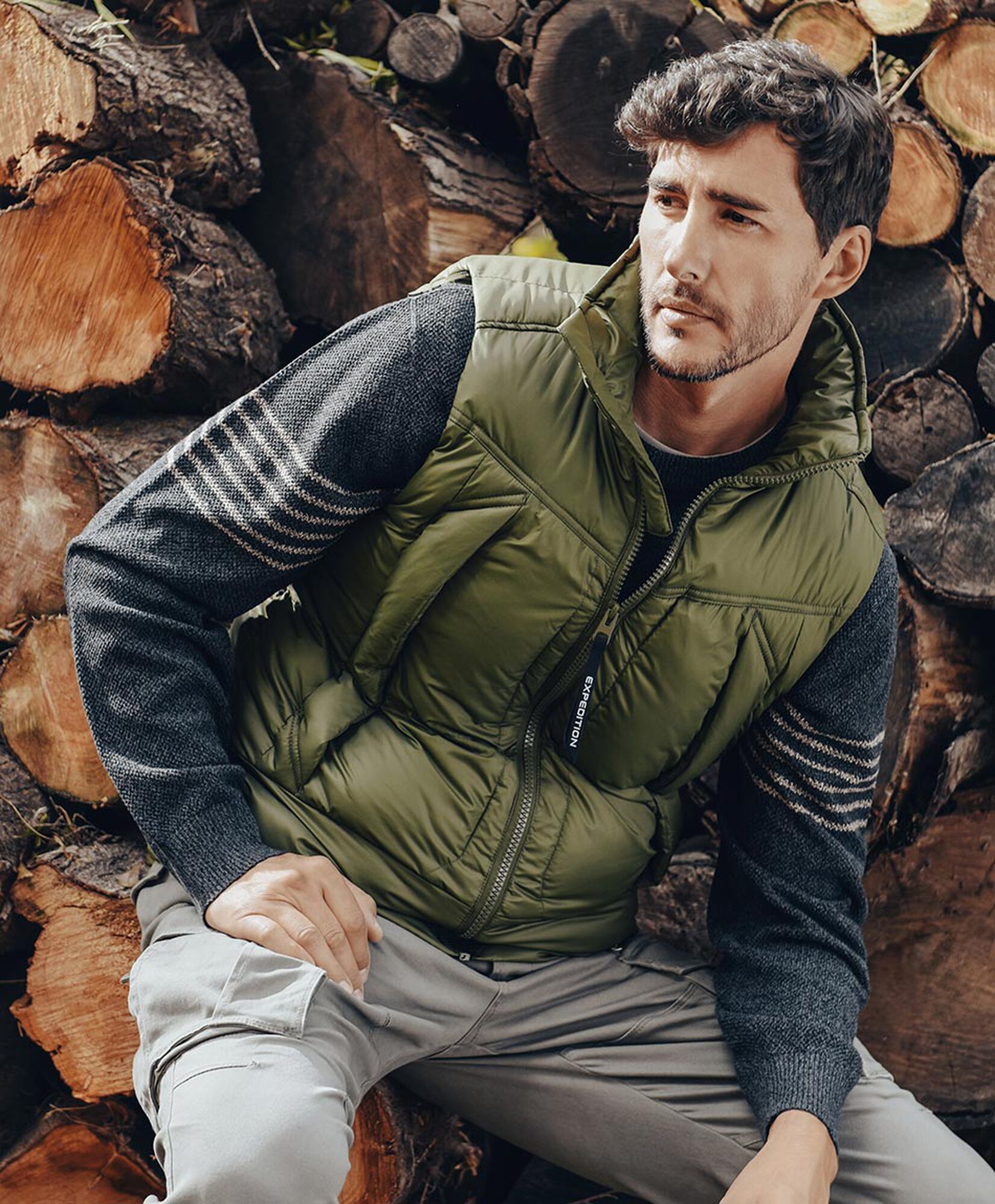 Parka hombre sin mangas cierres 