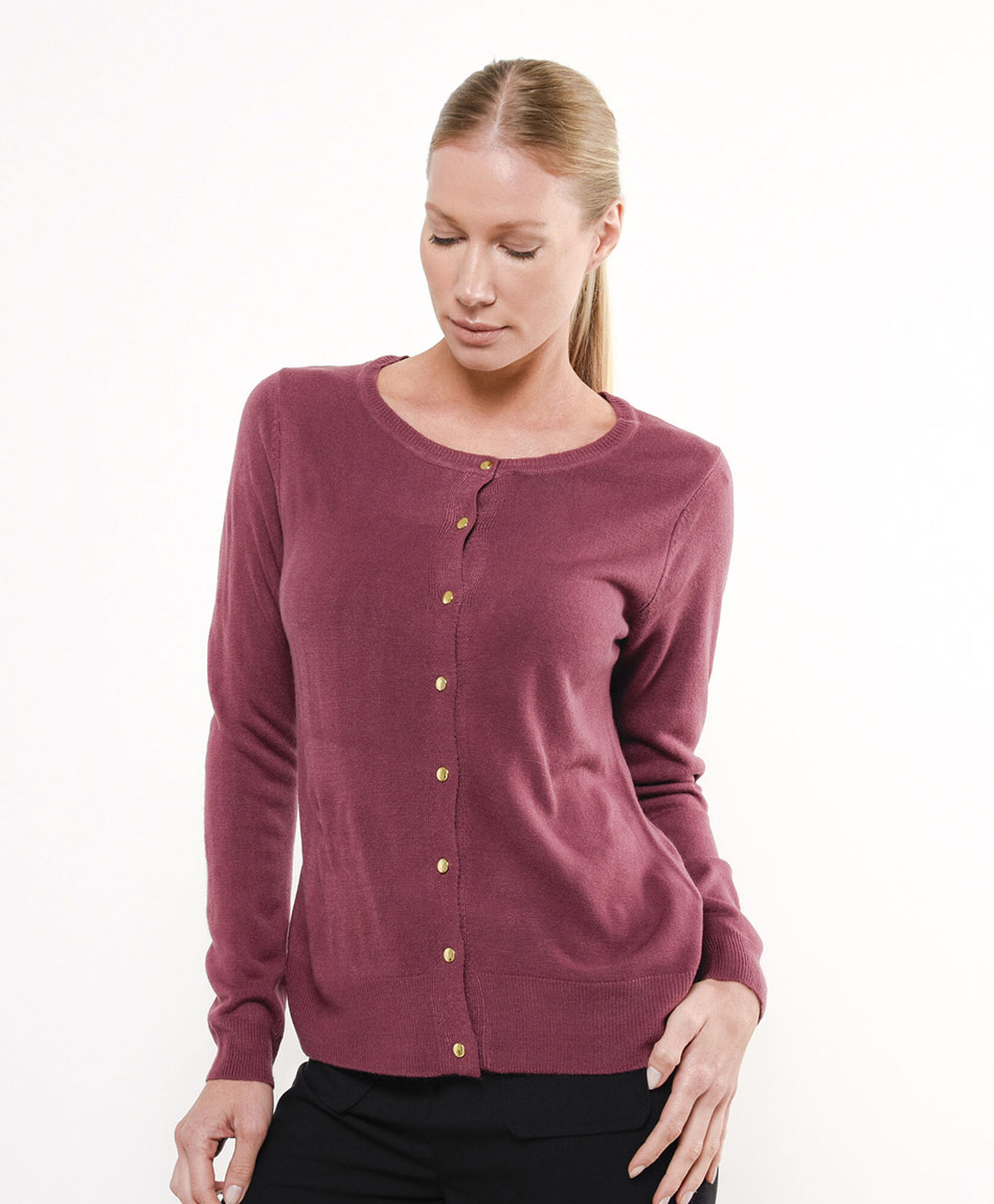 Cardigan mujer básico botones 1 Cardigan mujer básico botones