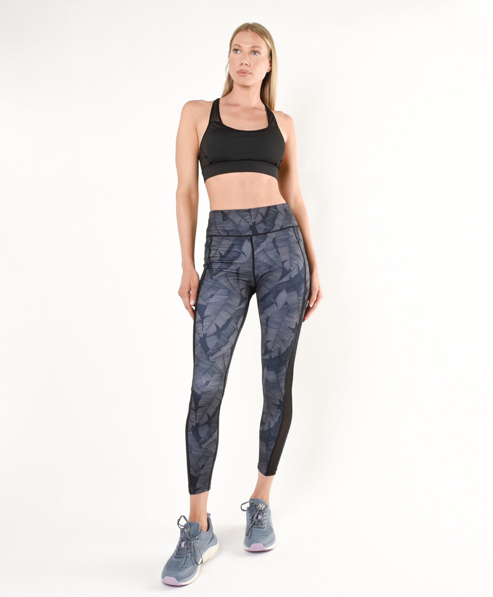Calza mujer hojas mesh tiro alto