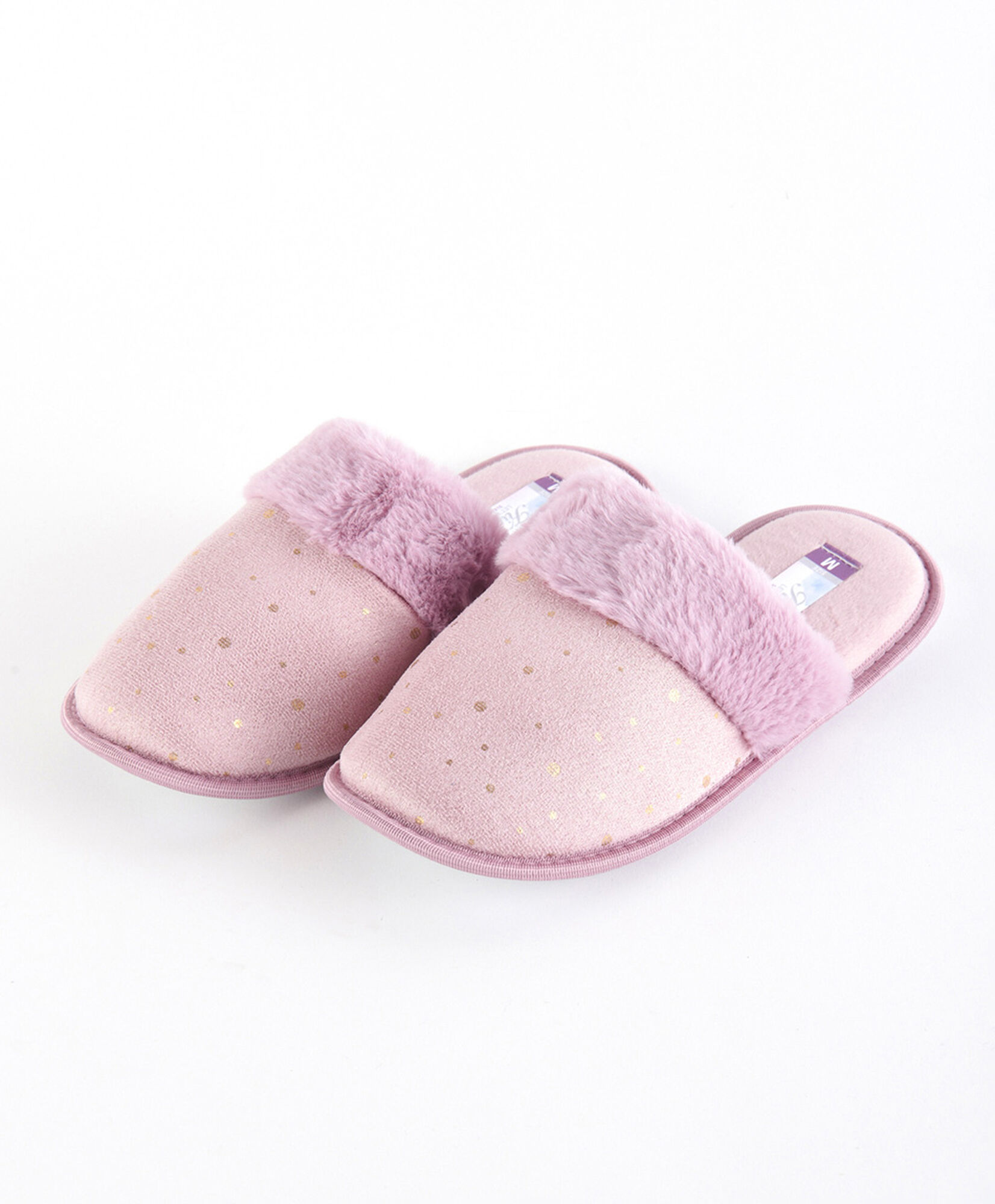 Pantufla mujer suede brillos 