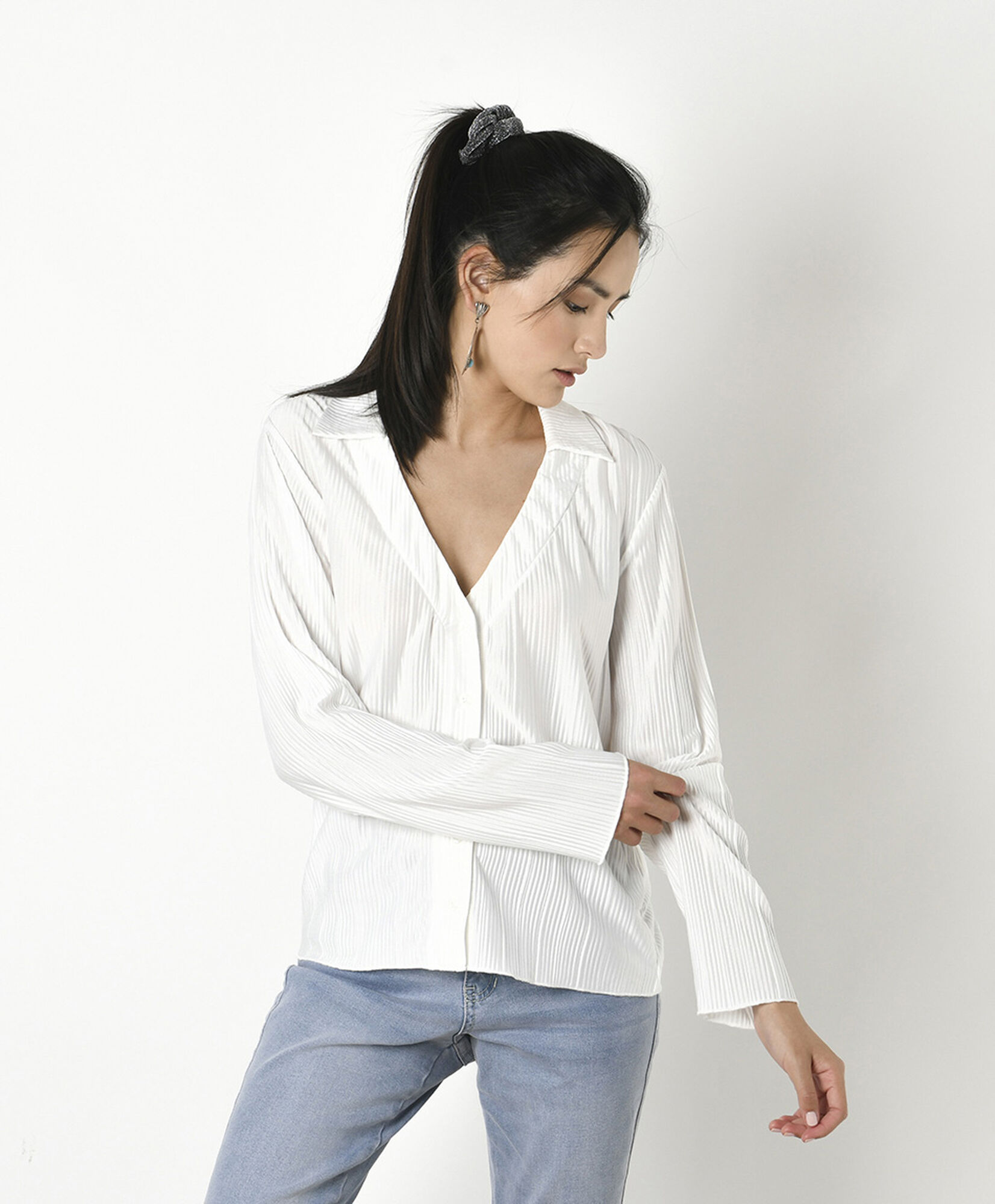 Blusa mujer textura líneas 2 Blusa mujer textura líneas