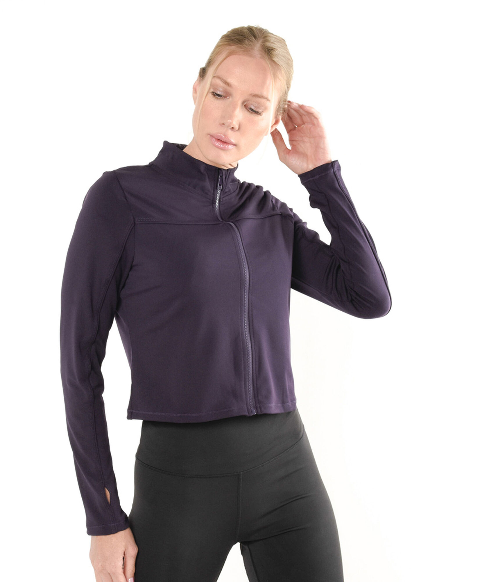 Poler&oacute;n deportivo mujer crop ajustado 