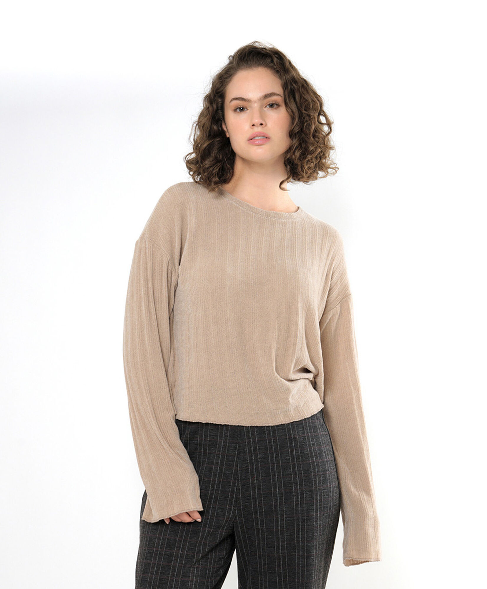 Sweater mujer suave beige 1 Sweater mujer suave beige