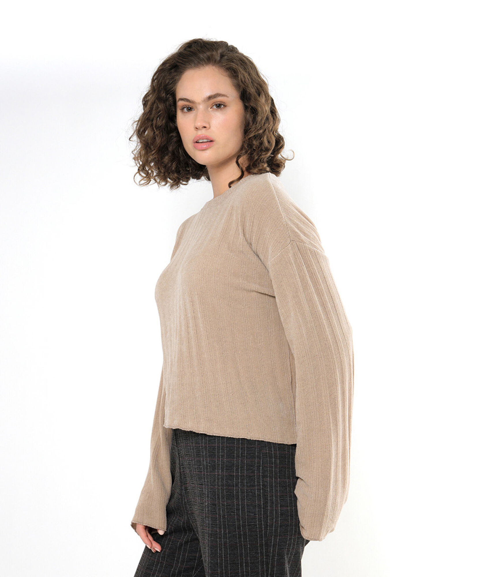 Sweater mujer suave beige 2 Sweater mujer suave beige