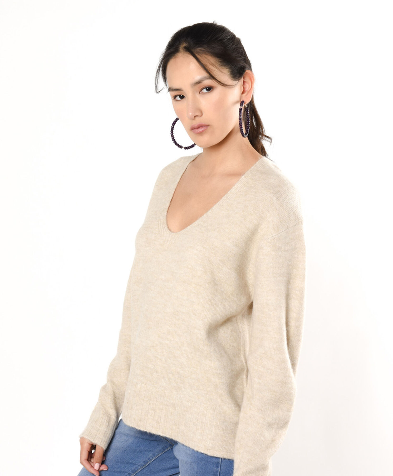 Sweater mujer cuello en v 3 Sweater mujer cuello en v