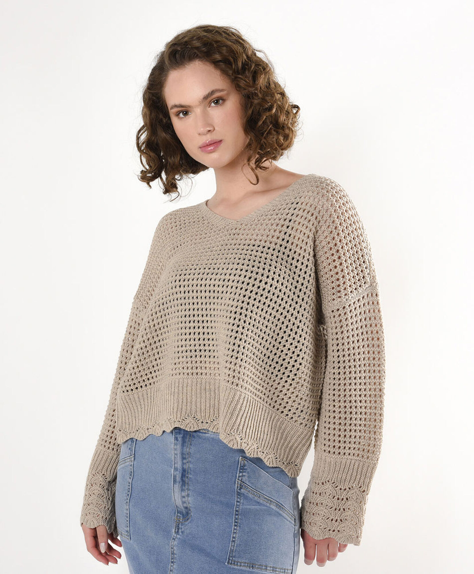 Sweater mujer calado detalles basta 1 Sweater mujer calado detalles basta